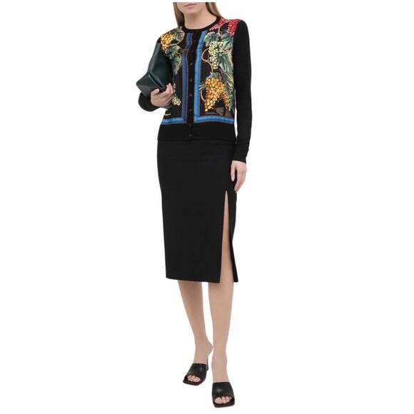 NWT Dolce & Gabbana Black Grape Print Buttoned Cardigan top  IT 40 US S S - Picture 6 of 9